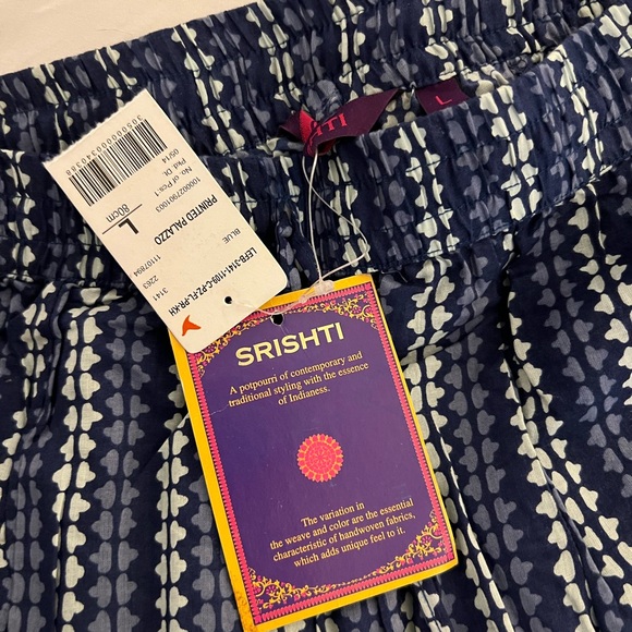 BRAND NEW WITH TAGS Two Legged Skirt Palazzo Style Real Indian Cotton - Picture 2 of 4